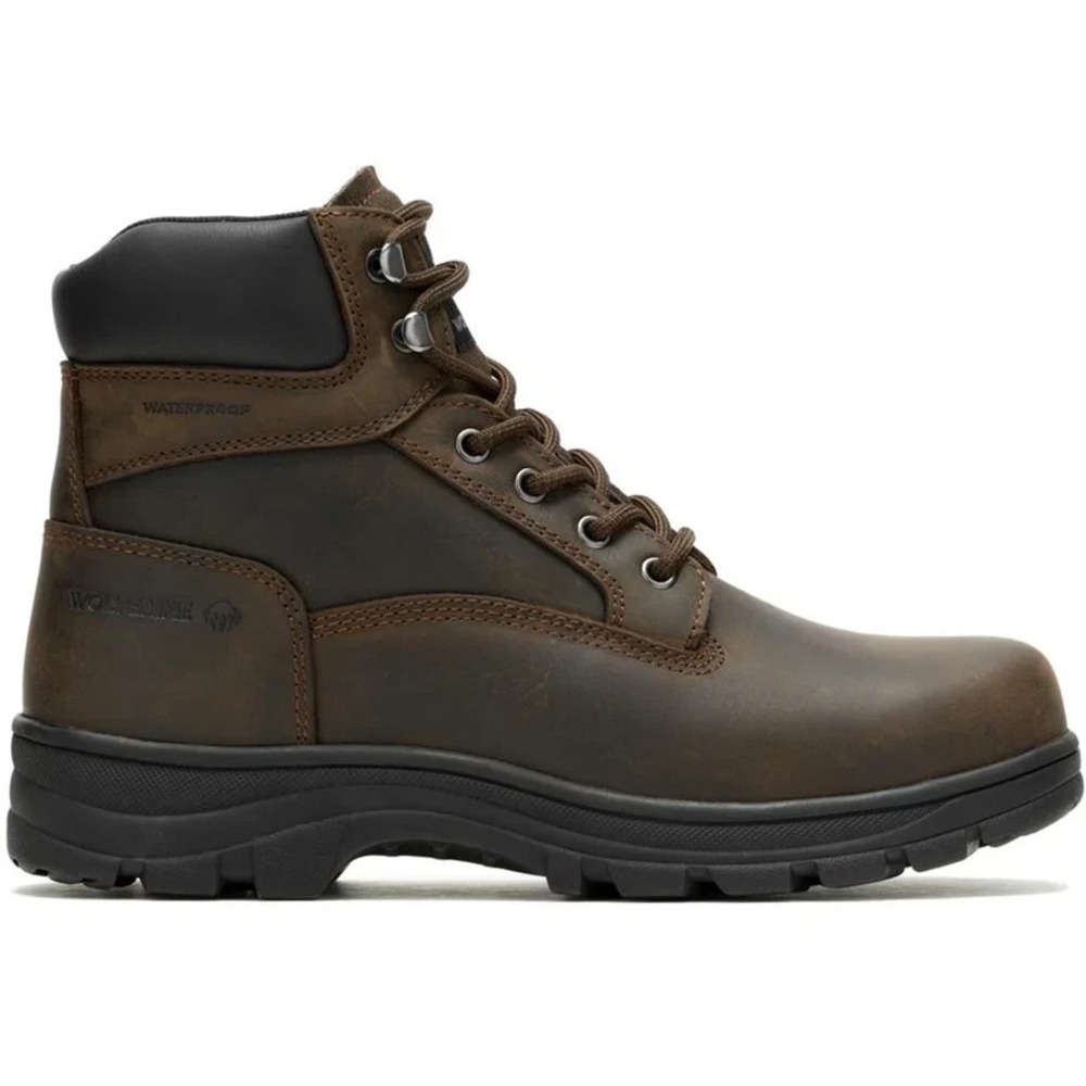 Mens Size 9.5- Wolverine Carlsbad 6" Waterproof Oil Resistant Brown Boot W230063